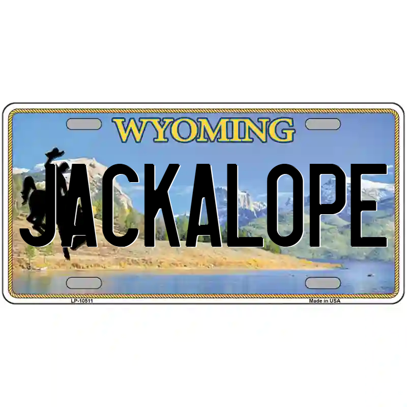 Jackalope Wyoming Metal Sign