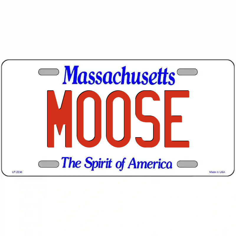 Moose Massachusetts Metal Sign