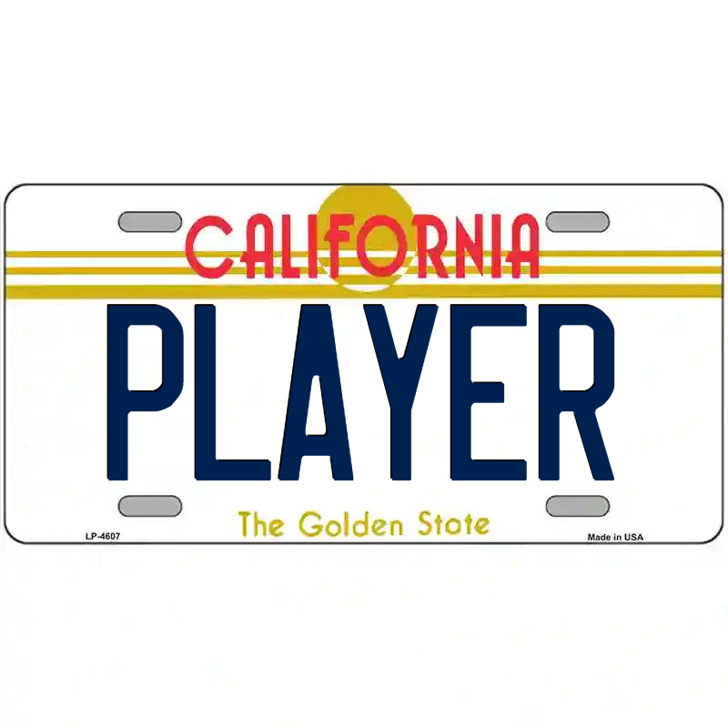 Player California Metal Sign