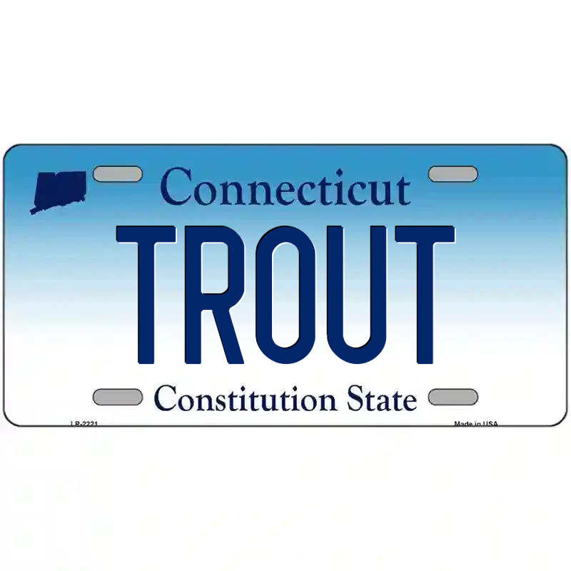 Trout Connecticut Metal Sign