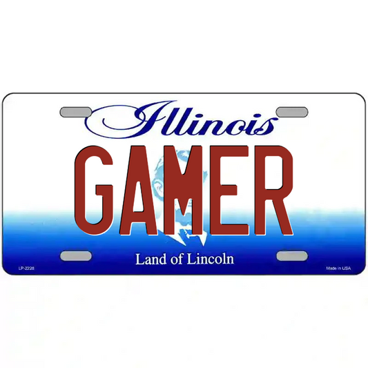 Gamer Illinois Metal Sign