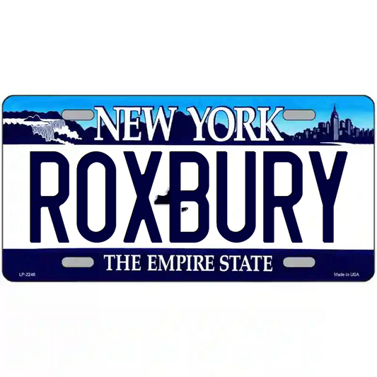 Roxbury New York Blue Metal Sign