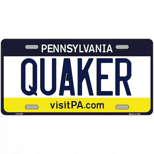 Quaker Pennsylvania Metal Sign