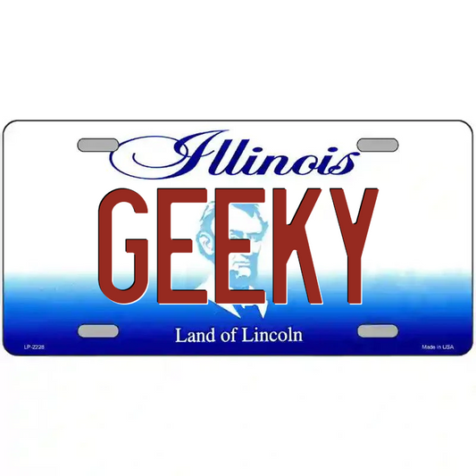 Geeky Illinois Metal Sign