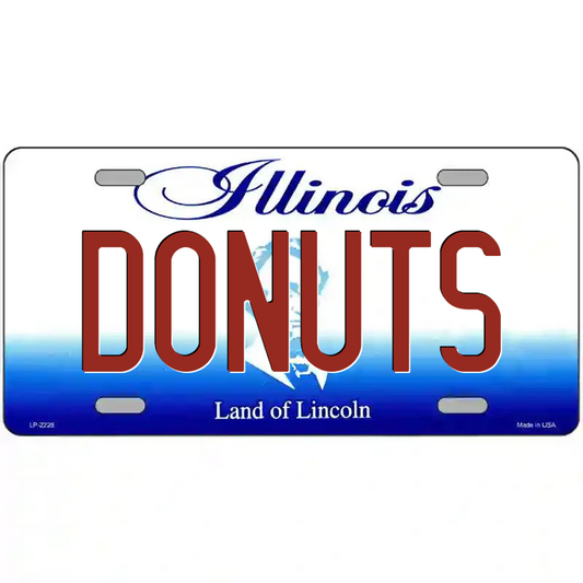 Donuts Illinois Metal Sign