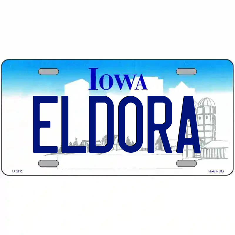 Eldora Iowa Metal Sign
