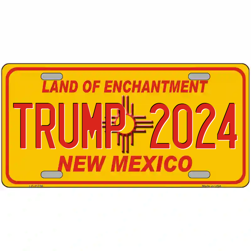 Trump 2024 New Mexico Yellow Metal Sign