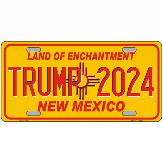 Trump 2024 New Mexico Yellow Metal Sign