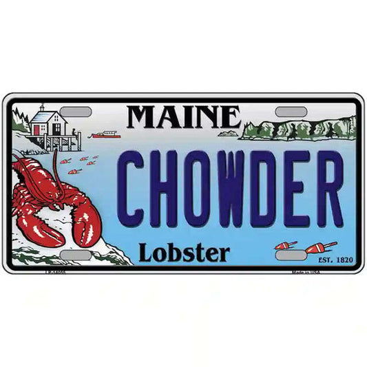 Chowder Maine Lobster Metal Sign