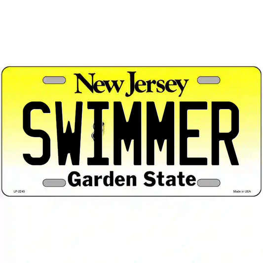 Swimmer New Jersey Metal Sign