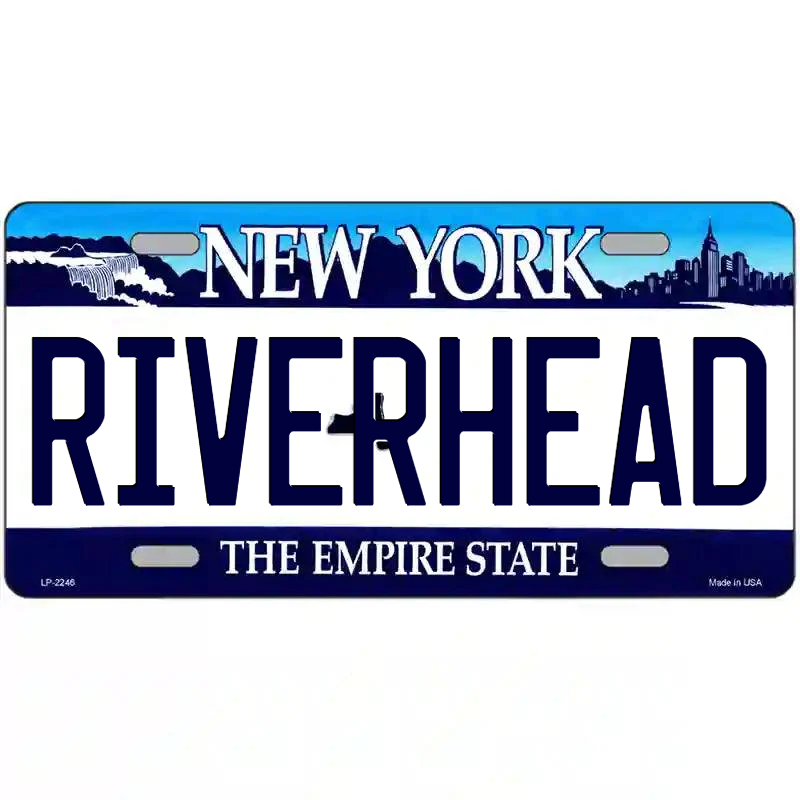 Riverhead New York Blue  Metal Sign