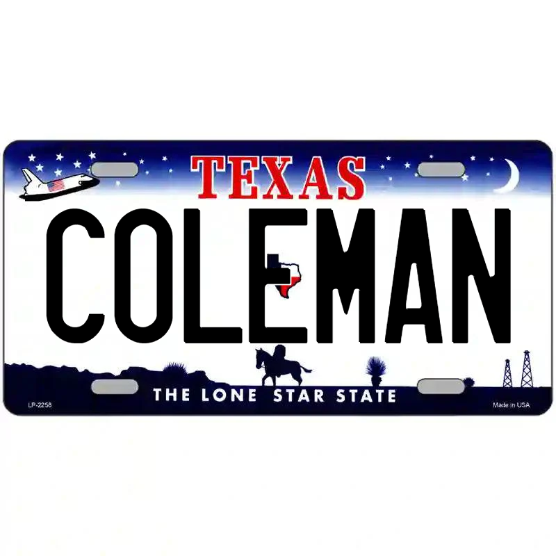 Coleman Texas Metal Sign