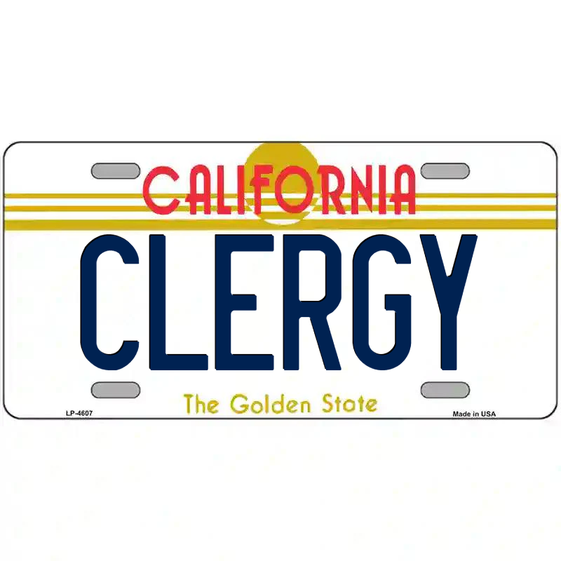 Clergy California Metal Sign