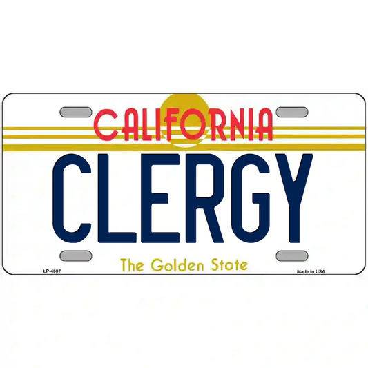 Clergy California Metal Sign