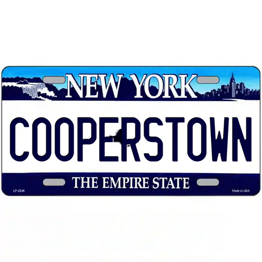 Cooperstown New York Blue Metal Sign