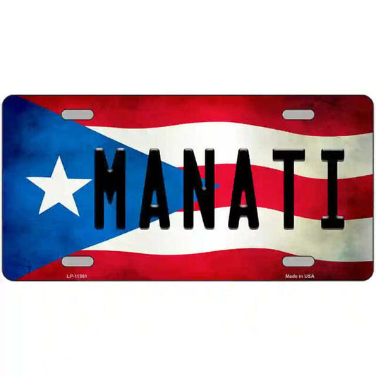 Manati Puerto Rico Flag Metal Sign