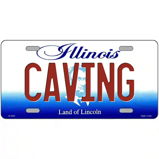 Caving Illinois Metal Sign