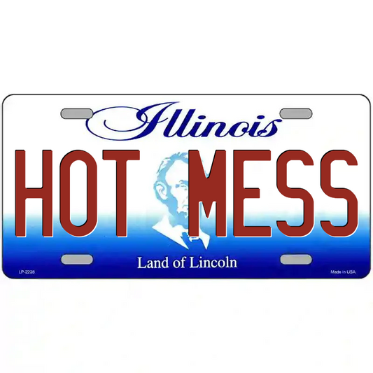 Hot Mess Illinois Metal Sign