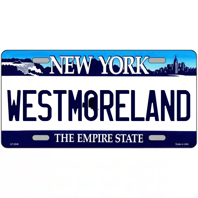 Westmoreland New York Blue Metal Sign