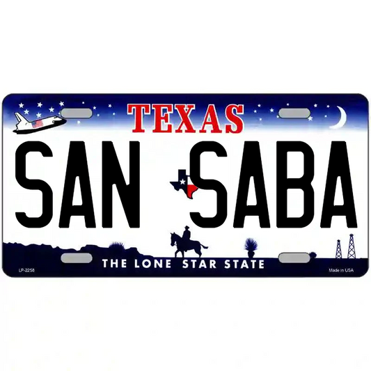 San Saba Texas Metal Sign