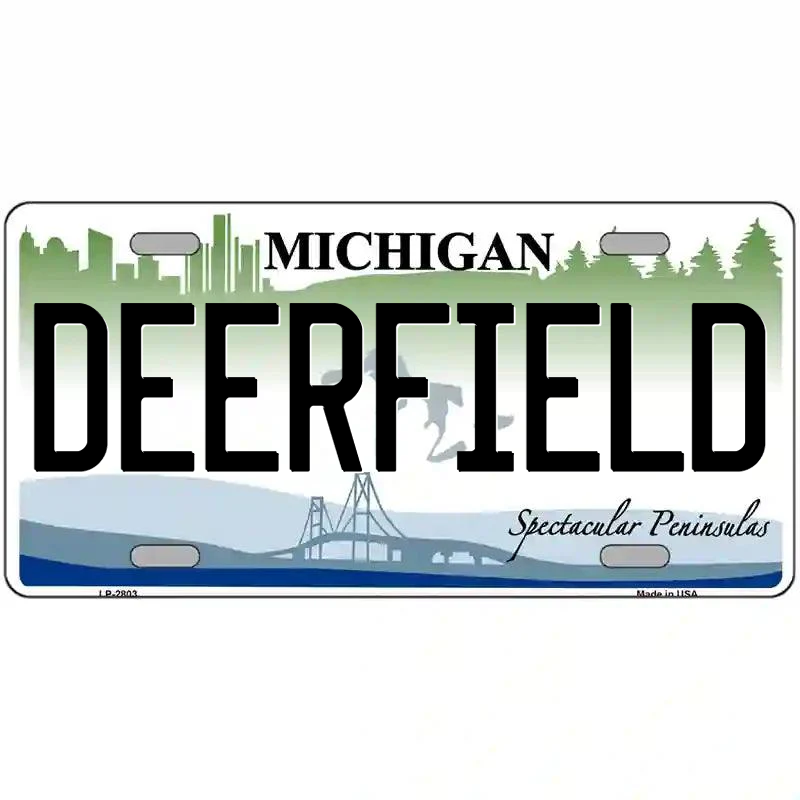 Deerfield Michigan Metal Sign