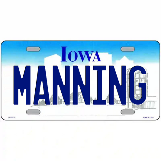 Manning Iowa Metal Sign
