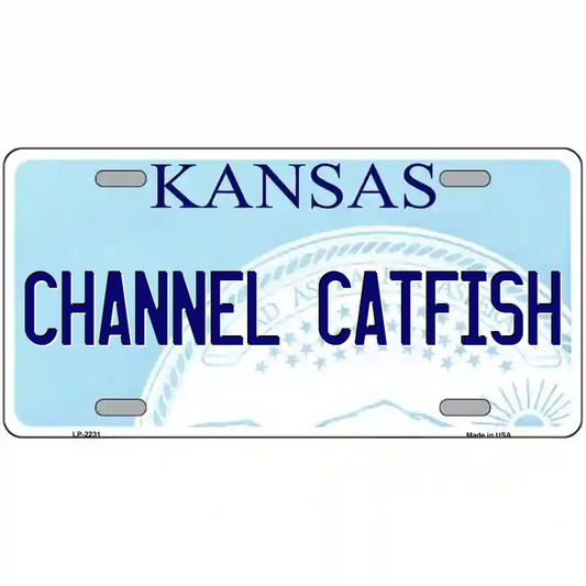 Channel Catfish Kansas Metal Sign