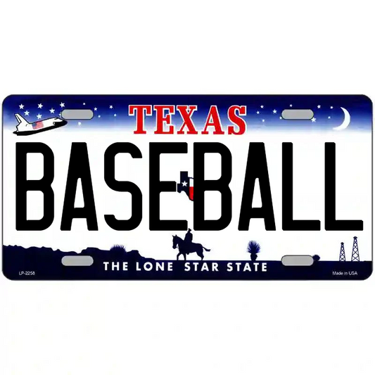 Baseball Texas Metal Sign