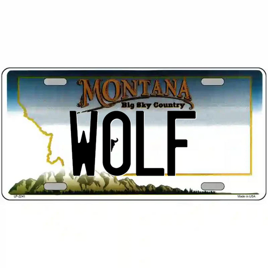 Wolf Montana Metal Sign