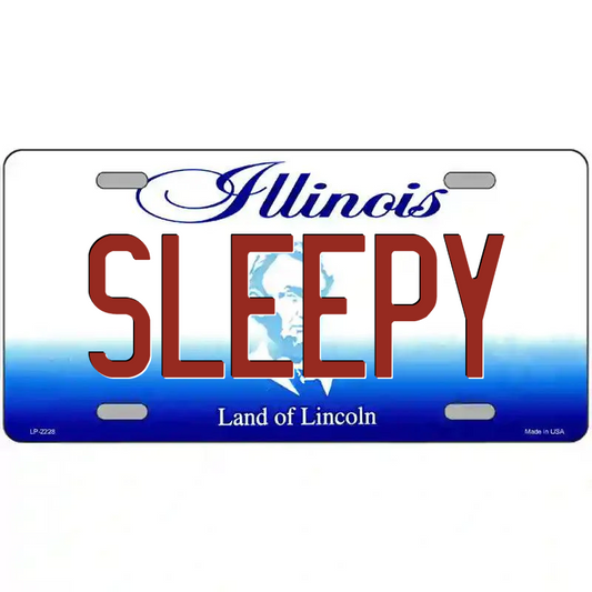 Sleepy Illinois Metal Sign