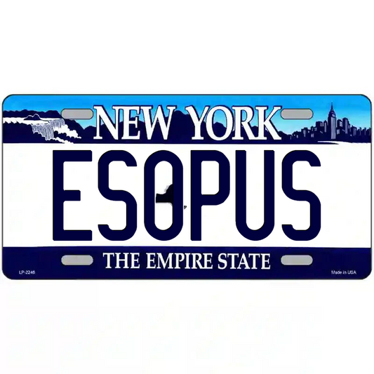 Esopus New York Blue Metal Sign