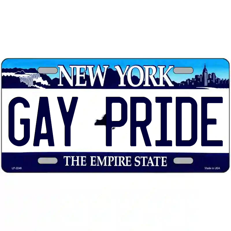 Gay Pride New York Blue Metal Sign