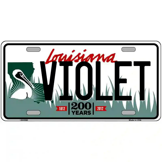 Violet Louisiana Metal Sign