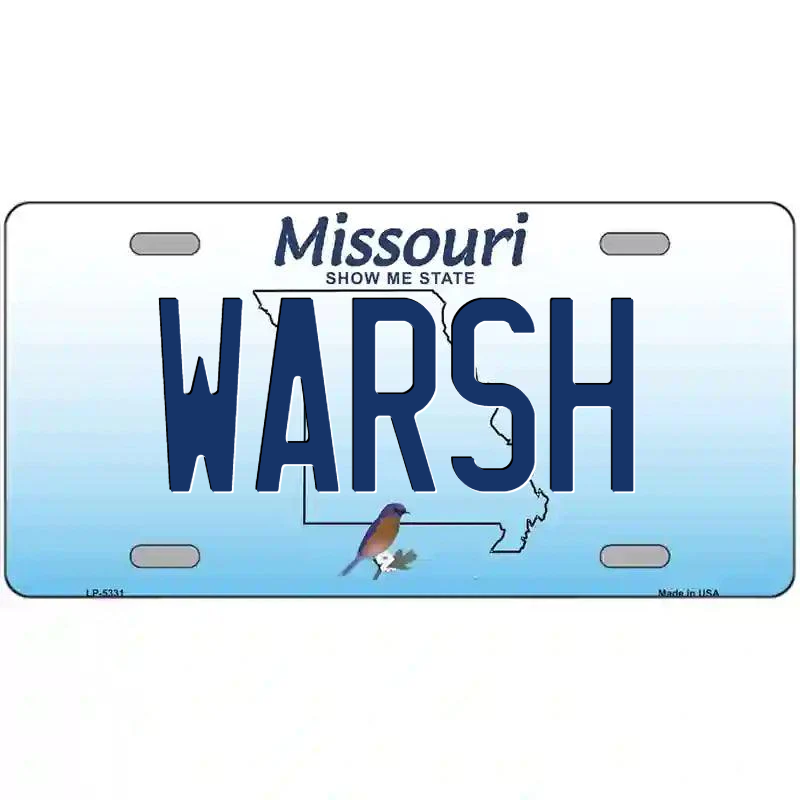 Warsh Missouri Metal Sign