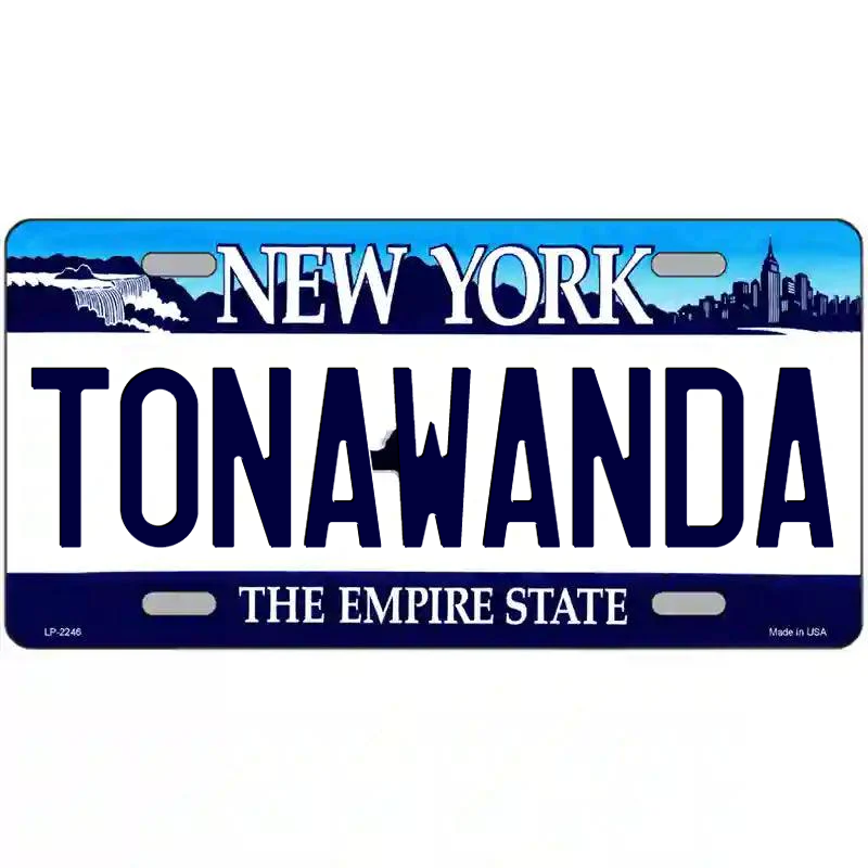 Tonawanda New York Blue Metal Sign