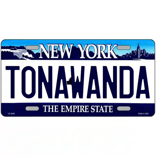 Tonawanda New York Blue Metal Sign