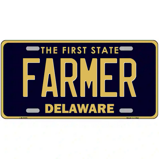 Farmer Delaware Metal Sign