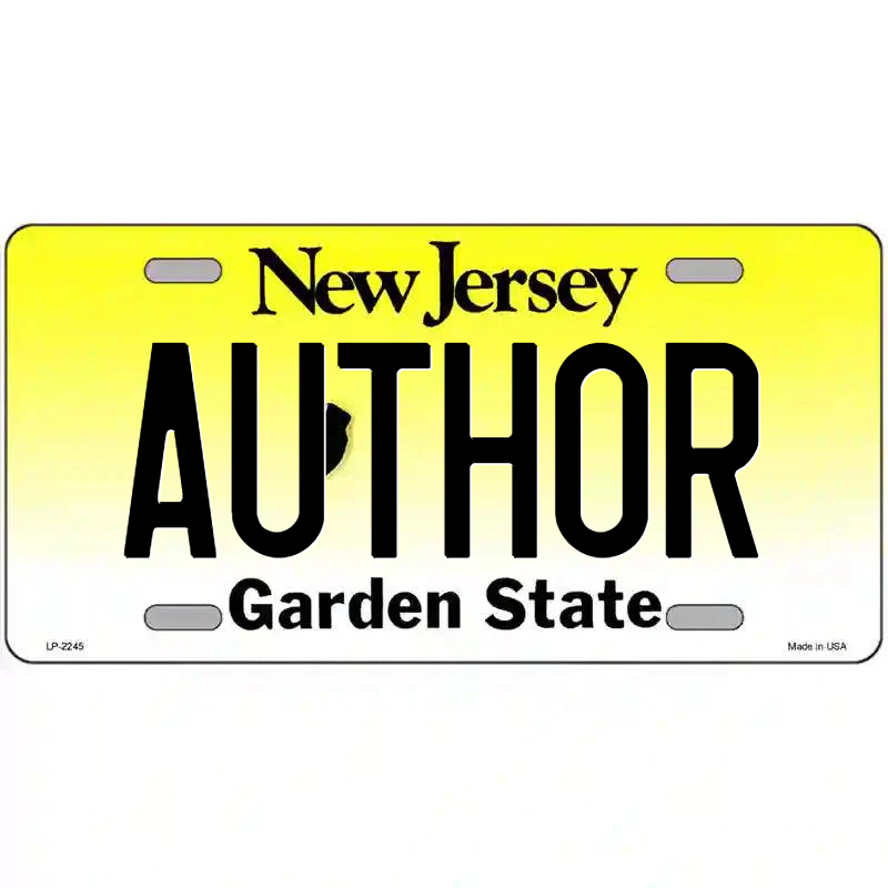 Author New Jersey Metal Sign