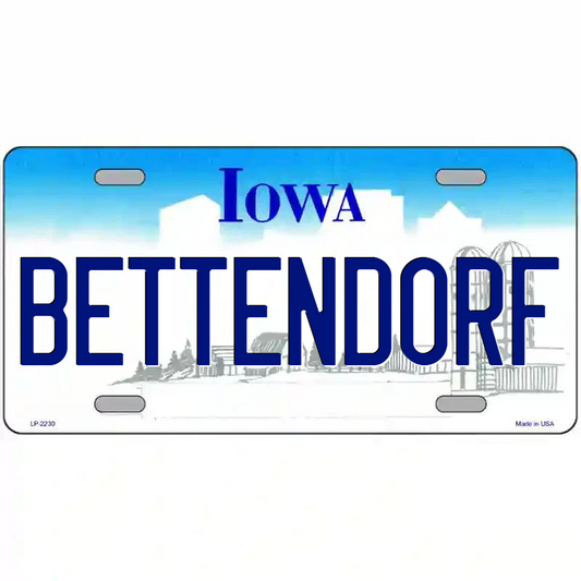 Bettendorf Iowa Metal Sign