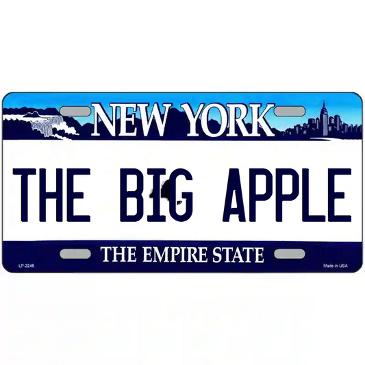 The Big Apple New York Blue Metal Sign