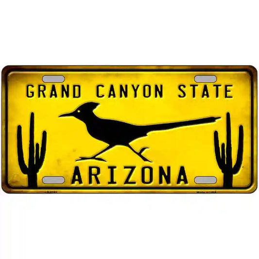 Roadrunner Arizona Grand Canyon Metal Sign