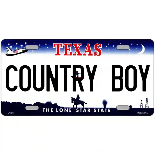 Country Boy Texas Metal Sign