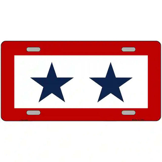 Two Blue Stars Flag Metal Sign