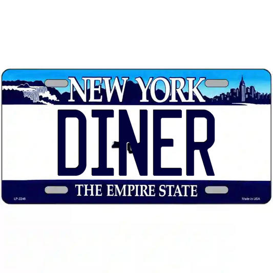 Diner New York Blue Metal Sign