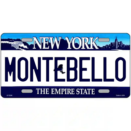 Montebello New York Blue Metal Sign