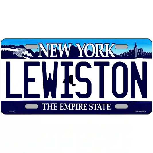 Lewiston New York Blue Metal Sign