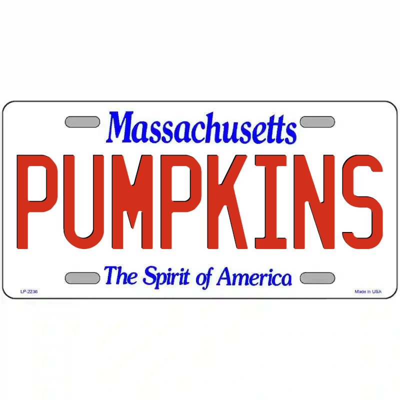Pumpkins Massachusetts Metal Sign