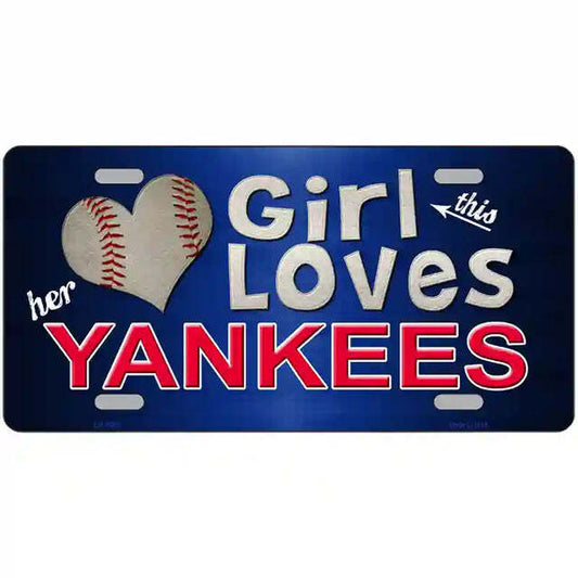 This Girl Loves Her Yankees Metal Sign