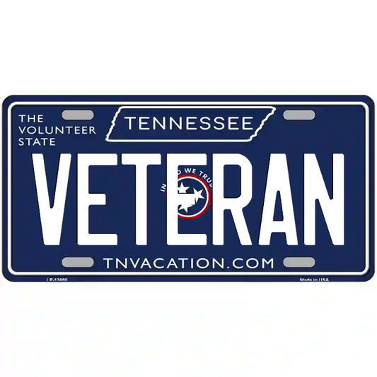 Veteran Tennessee Blue Metal Sign