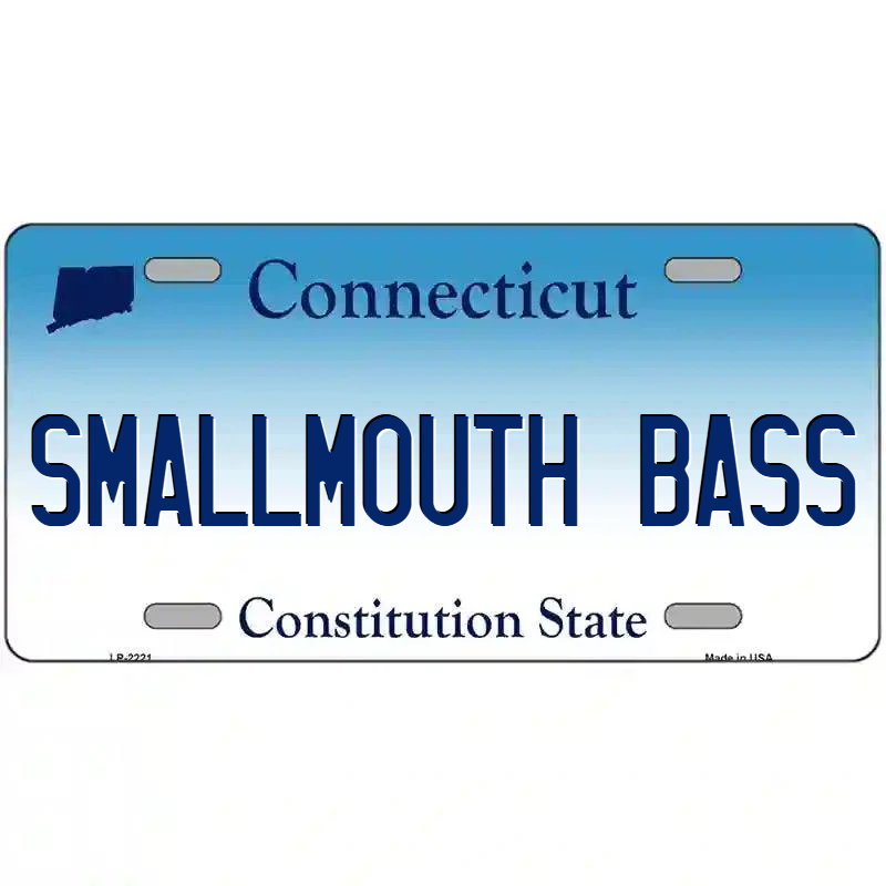 Smallmouth Bass Connecticut Metal Sign